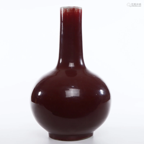 A Copper Red Glazed Globular Vase Qing Dynasty