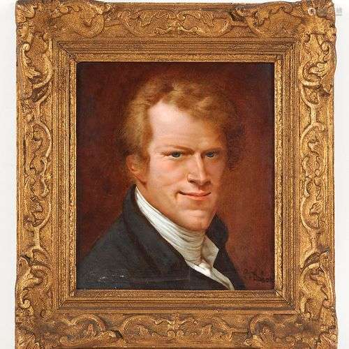 P.DUHANI (XIX-XX) Portrait d homme Peinture sur porcelaine s...