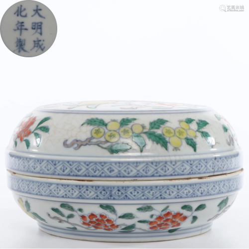 A Doucai Glazed Paste Box Qing Dynasty