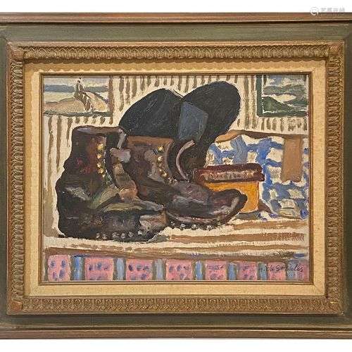 Henri de SAINT-DELIS (1878-1949) Nature morte aux souliers e...