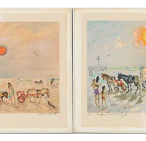 André HAMBOURG (1909-1999) Bords de mer Deux lithographies e...