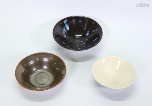 3 Chinese Monochrome Bowls