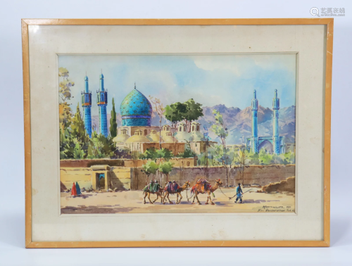 Teheran Iran Watercolor; Hayrapetian Studio 1962