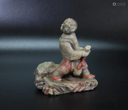 Chinese Qing Dynasty Shoushan Soapstone Figure