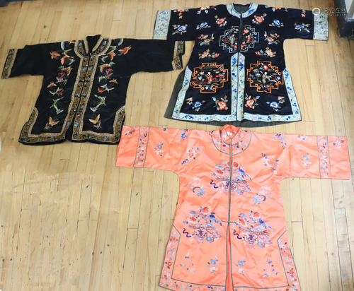 2 Chinese early 20th C Silk Short Coats, 1 Jacket