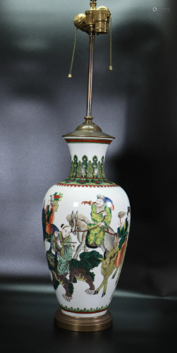 Chinese Enameled Porcelain 8 Immortals Vase