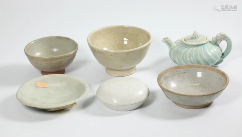 6 Chinese Song White Ware & Qingbai Porcelains