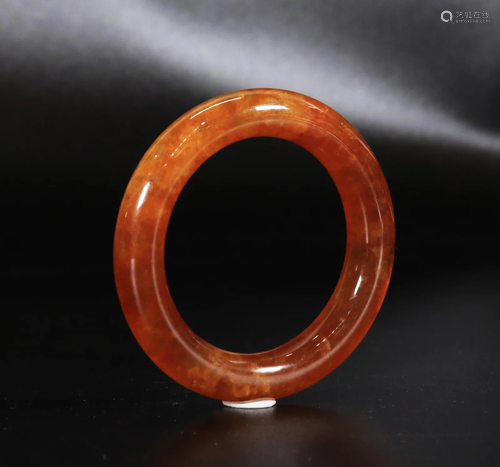 Fine Chinese Russet Jadeite Rounded Bangle