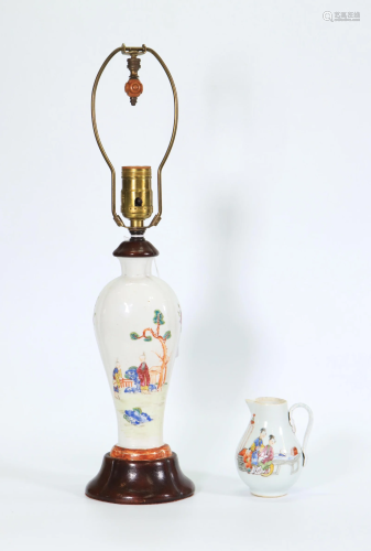 Chinese 18th C Rose & Wood Grain Porcelain Vase