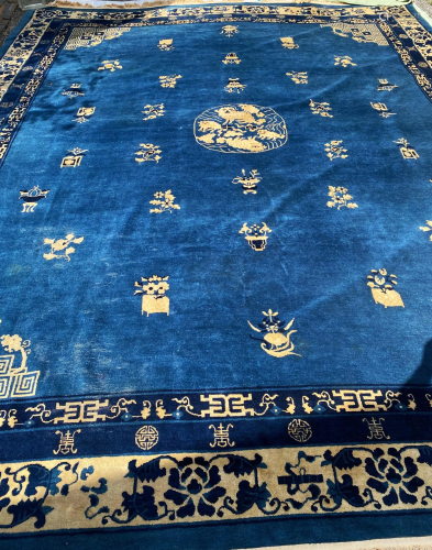 Chinese Fu Dog Wool Ningxia Carpet