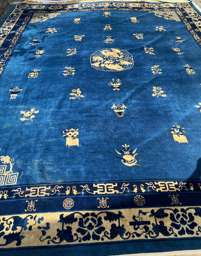 Chinese Fu Dog Wool Ningxia Carpet