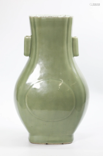 Lg Chinese Qing Longquan Celadon Porcelain Hu Vase
