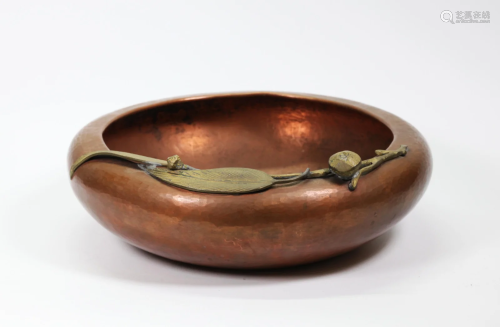 Jauchen California Arts Crafts Copper Center Bowl