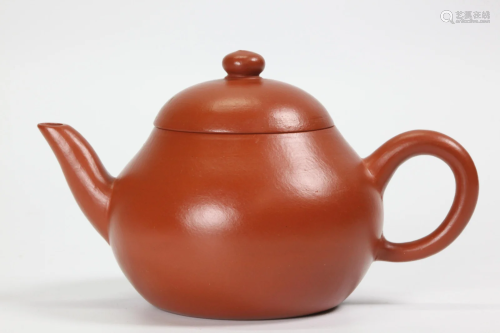 Yi Gong; Chinese 19th C Pear Shape Yixing Teapot