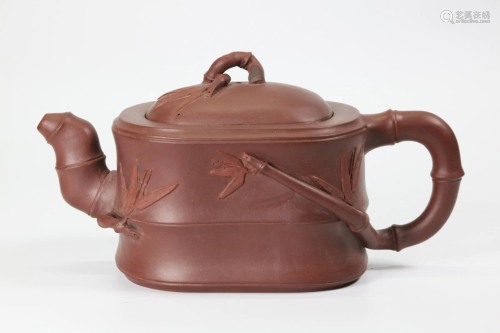 Da Sheng; Chinese Yixing Bamboo Form Teapot