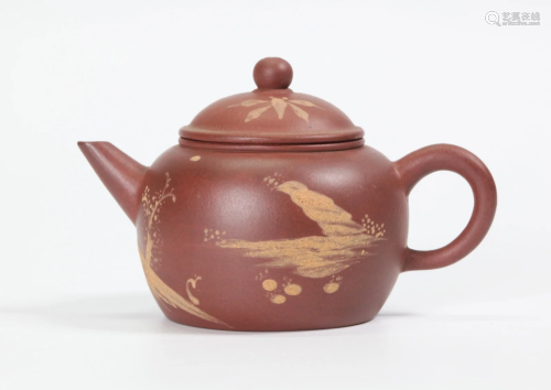 Chinese 19th C Light Clay Slip Small Yixing Teapot