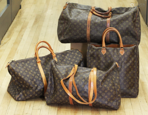 4 Vintage Louis Vuitton 2 Handle Carrying Bags