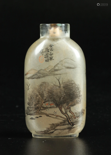 Zhang Baotian; Chinese Inside Glass Snuff Bottle