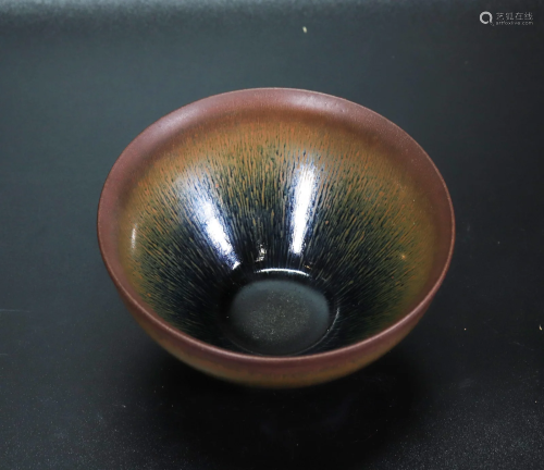 Chinese Jian Hare's Fur Glaze Teabowl