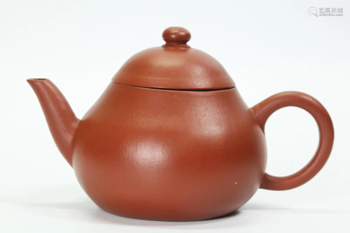 Meng Chen; Chinese 19th C Pear Shape Teapot