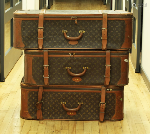 3 Louis Vuitton Monogram Soft-Luggage Circa 1970's