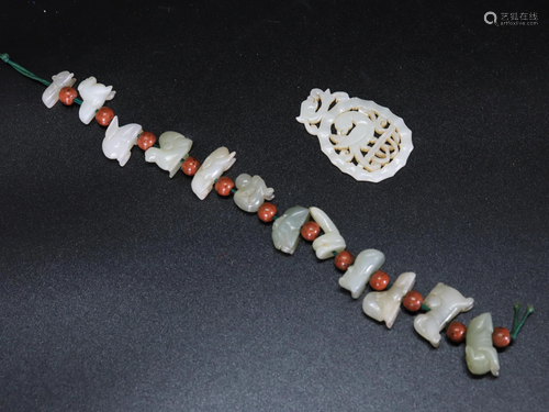 Chinese White Jade Parrot Pendant 12 Zodiac Animal