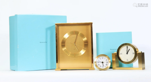 3 Tiffany & Co Quartz Clocks Swiss 2048-Alarm-Desk
