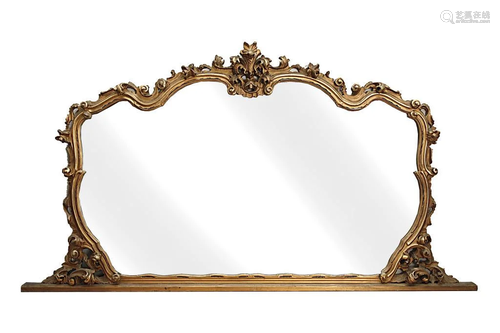 19TH CENTURY LARGE CARVED GILTWOOD MIRROR