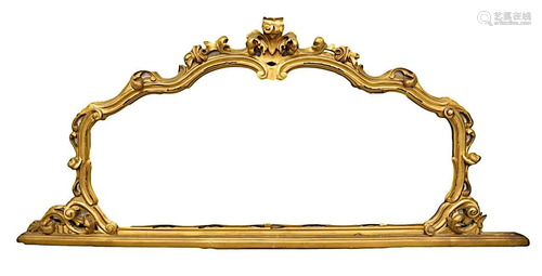 19TH CENTURY MIRROR WITH CARVED GILTWOOD FRAME