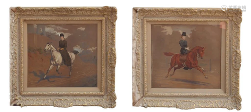 PAIR OF GILTWOOD FRAMED WATERCOLOR PAINTINGS