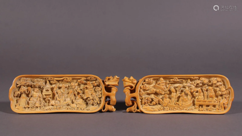 RARE MATERIAL 'EIGHT TAOIST IMMORTALS' CARVING