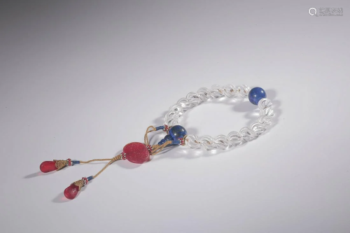WHITE CRYSTAL AND LAPIS LAZULI 18-COUNTS ROSARY