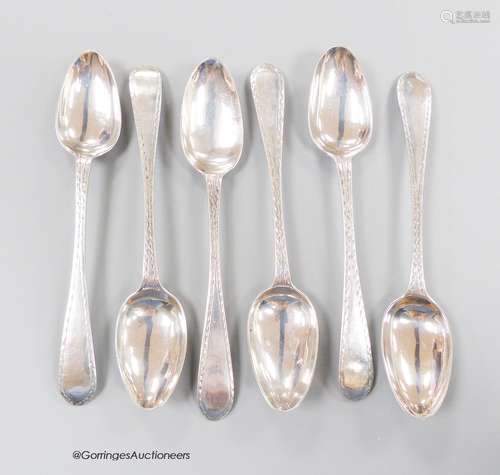 A set of six late 18th century Scottish provincial silver br...