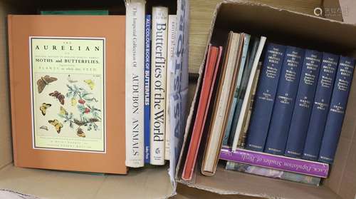 ° Two boxes of books on butterflies, British birds, mammals ...