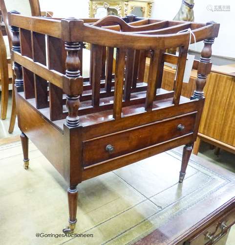 A Regency style mahogany Canterbury, width 43cm, depth 35cm,...