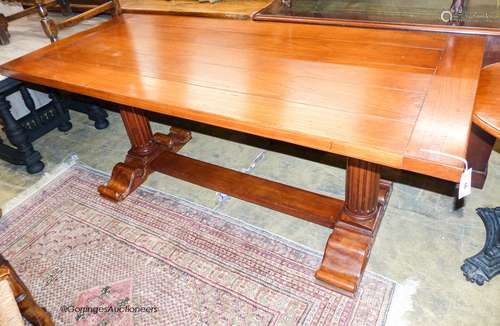 An 18th century style rectangular hardwood refectory dining ...