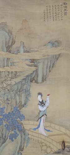 A large Chinese watercolour on silk, late 19th/early 20th ce...