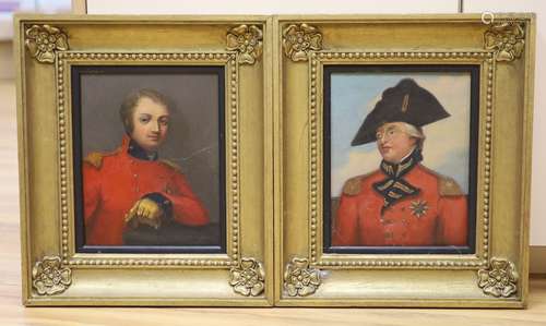 19th century English School, pair of oils on canvas, portrai...