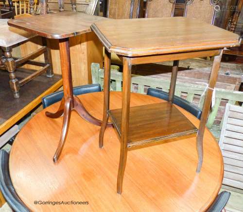 A 19th century mahogany wine table, width 40cm, height 68cm ...