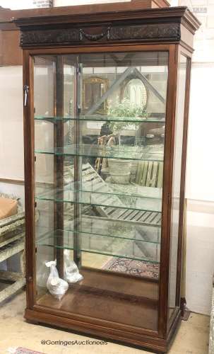 A large glazed mahogany display cabinet, width 108cm, depth ...