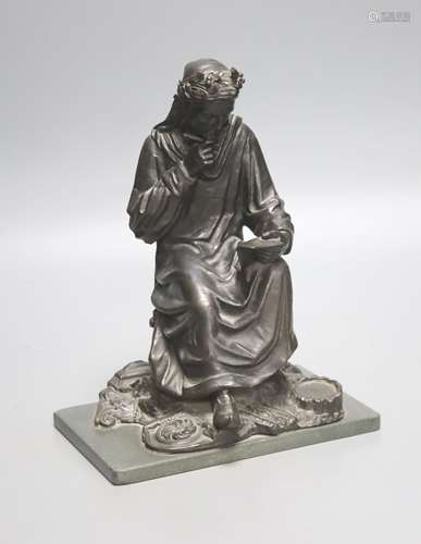 A bronze study of Dante, after A.Carrier, height 23cm