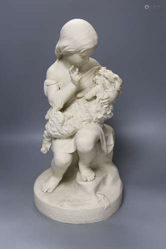 A Copeland Parian figure group, 'Go to Sleep',inscribed vers...