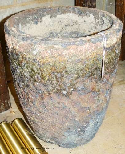 A crucible garden planter, diameter 41cm, height 54cm