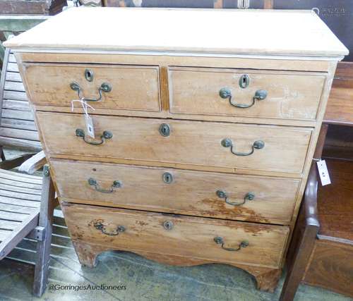 A Georgian pine chest of drawers, width 85cm, depth 43cm, he...