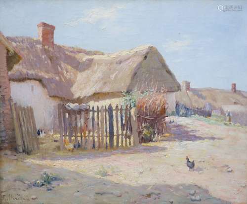 René-Louis Chrétien (French, 1867-1942)Chickens in a farmyar...