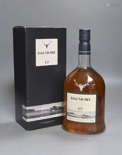 A bottle of Dalmore 12 year old malt whisky.