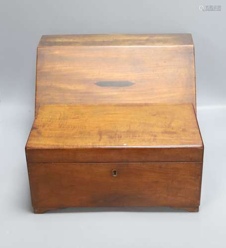 A Victorian mahogany stationery box, 36 x 23cm, and a Victor...