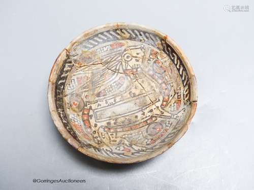 A small Persian bowl, circa 10th century, diameter 12cm (a.f...