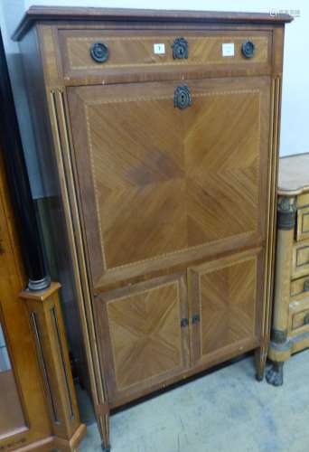 A Louis XV style inlaid Kingwood secretaire à abbatant, W.80...