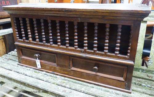 An 18th century and later oak, beech and walnut hanging food...